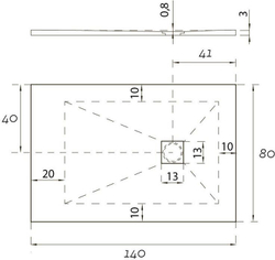 Душевой поддон Hidronatur Pleasure ATS-140x80U-W 140x80