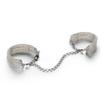 Наручники из белых жемчужин Plaisir Nacre (Цвет: белый с серебряным)