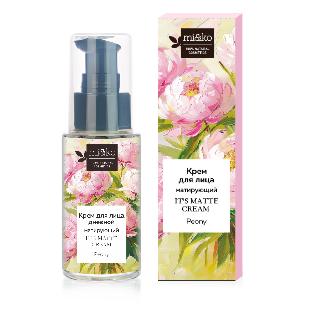 Легкий ночной крем для регулирования выработки кожного сала It`s matte cream Peony 30мл