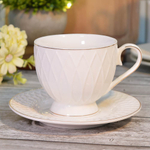 Чайный набор 12 предметов 230мл "Золотая линия" в круглой коробке