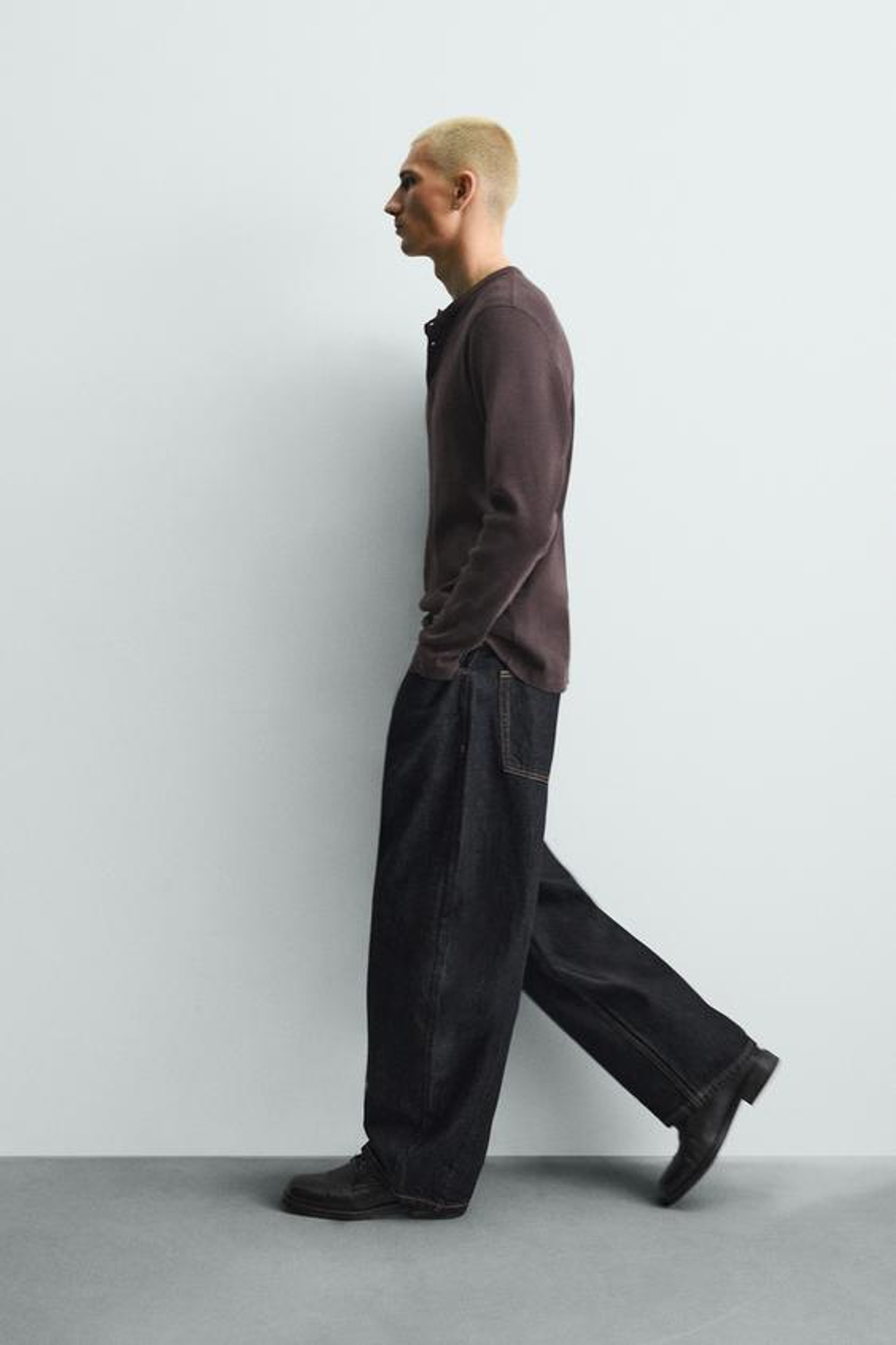 ZARA ДЖИНСЫ BALLOON FIT, СИНИЙ