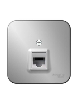 Розетка компьютерная 1-м ОП Blanca RJ45 кат.5E с изолир. пластиной алюм. SE BLNIA045003