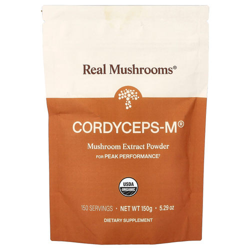Real Mushrooms, Cordyceps-M™, порошок из экстракта органического гриба, 150 г (5,29 унции)