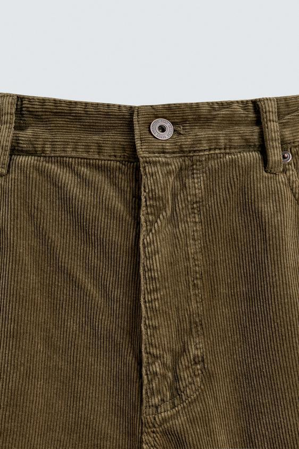 ZARA ВЕЛЬВЕТОВЫЕ БРЮКИ REGULAR FIT, ТЕМНЫЙ ХАКИ