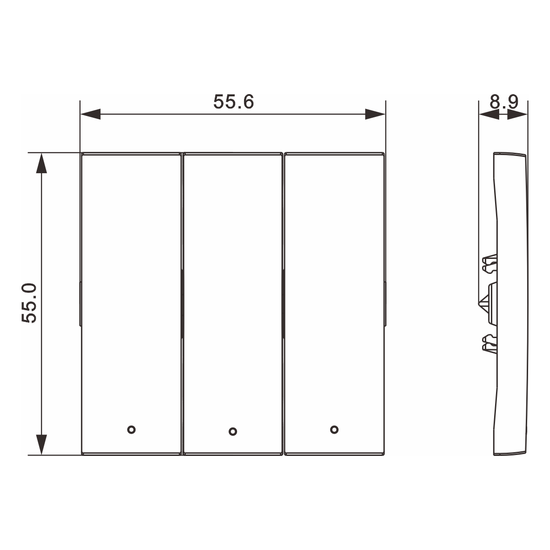 Клавиша 3-я с подсветкой,  матовый титан,  серия A07