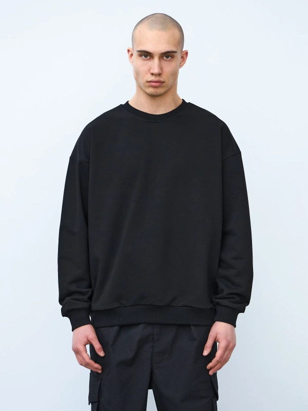 Свитшот оверсайз, без начеса (чёрный)