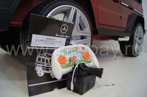 Детский электромобиль River Toys Mercedes-Benz-G65-AMG красный фото №18
