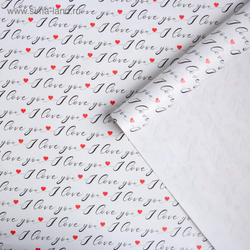 Бумага упаковочная глянцевая «Love you» 70 × 100 см