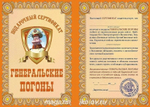 Сертификат "На генеральские погоны" ламинация