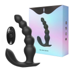 Черный анальная вибростимулятор 16,5см в виде елочки с пультом ДУ I-Moon Anal Bead Vibrator MY-701-RCT