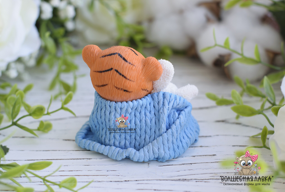 Силиконовая форма Тигренок с зайчиком