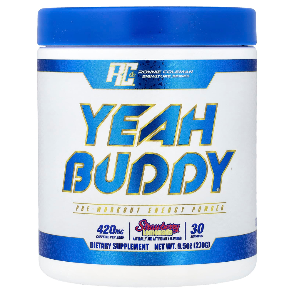 Ronnie Coleman, Signature Series, Yeah Buddy, энергетический порошок перед тренировкой, клубничный лимонад, 270 г (9,5 унции)