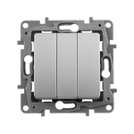 Выключатель трёхклавишный 10А 250В алюминий ETIKA Legrand