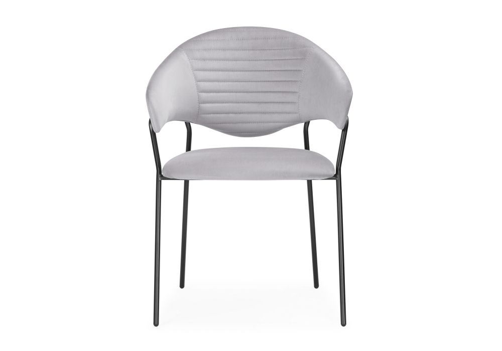 Стул на металлокаркасе Рансол серый / черный глянец