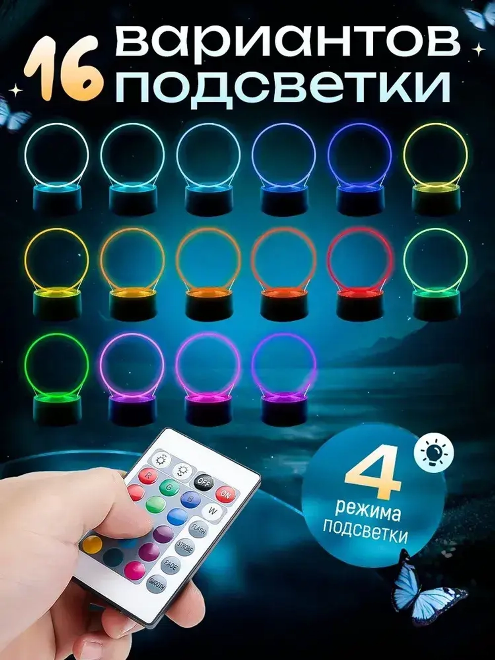 Ночник с маркером - светильник детский, в подарок ребенку "рисуй светом"