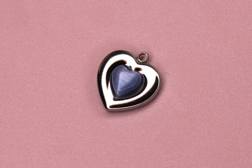 Подвеска сердце голубой 13х15 мм