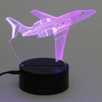 Светильник ночник «3D-Самолёт» на пластиковой подставке, с включателем USB