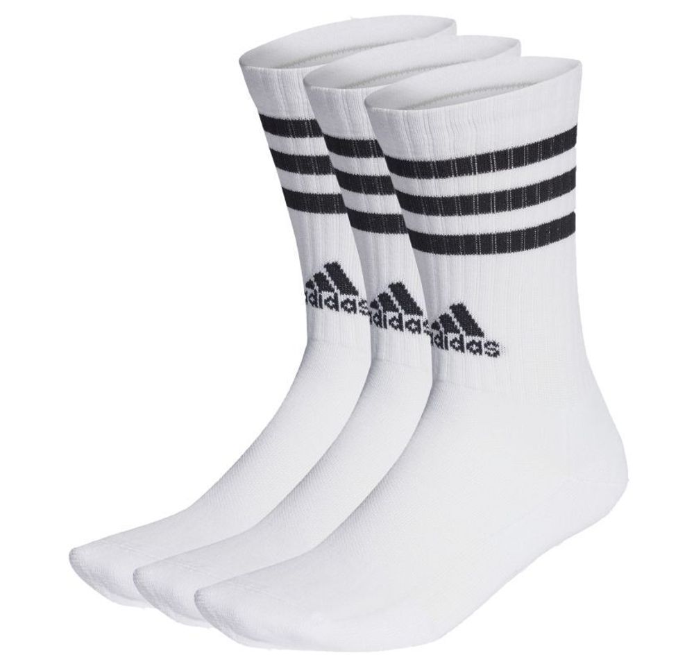 Теннисные носки Adidas 3-Stripes Cushioned Crew Socks 3P - white/black
