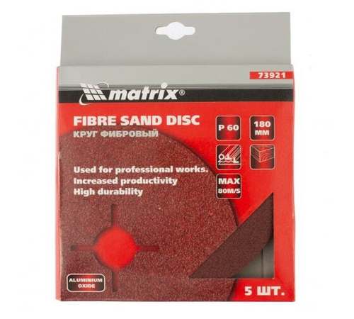КРУГ ФИБРОВЫЙ MATRIX Р 60, 180 Х 22MM, 5ШТ 73921