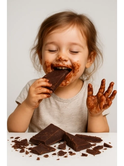 Шоколад 2кг горький с орехами, брикет