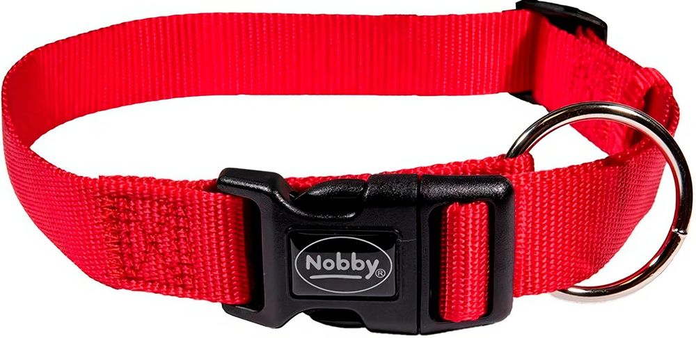 Nobby Ошейник Classic для собак, нейлон, красный, 25 мм, 50-65 см