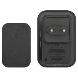 Звонок дверной ЭРА С97 беспроводной, от сети, черный, 60 мелодий