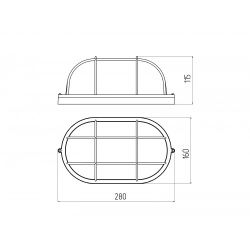 Светильник ЭРА НБП 04-100-002 Акватермо алюминий стекло решетка IP54 E27 max 100Вт 280х160