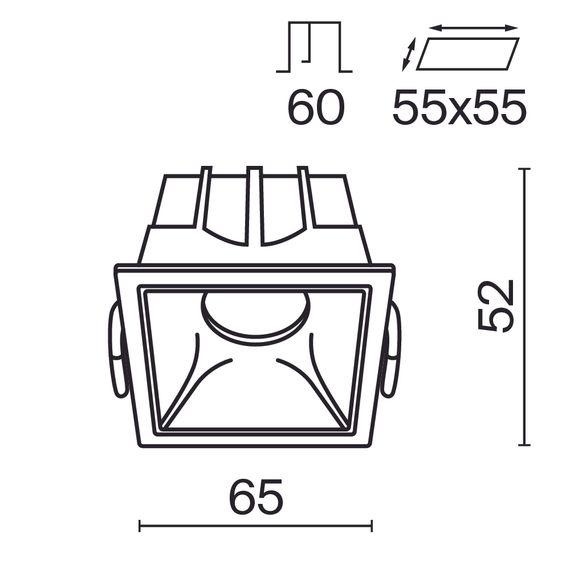 Встраиваемый светильник Maytoni Technical DL043-01-10W3K-D-SQ-WB