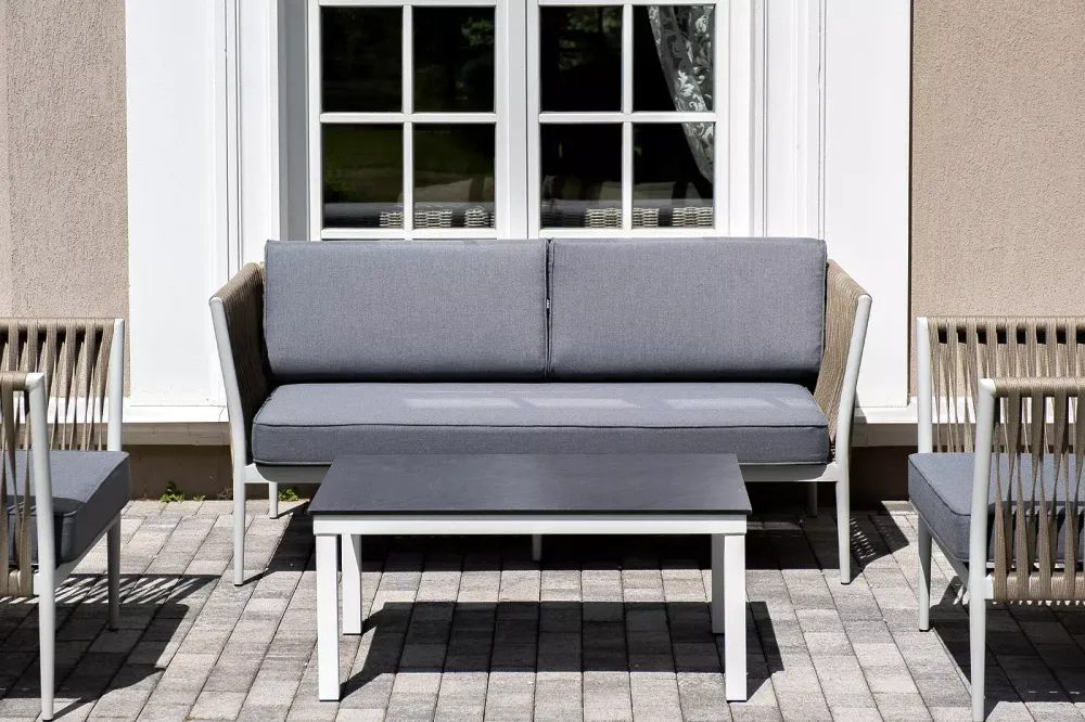 "Касабланка" лаунж-зона плетеная из роупа 4-местная, цвет серый