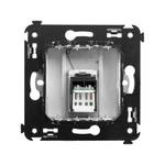 Компьютерная розетка RJ-45 в стену, кат.6А одинарная, "Avanti", "Закаленная сталь"