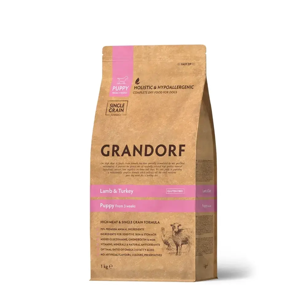 GRANDORF DOG Lamb&Turkey PUPPY 3кг/1кг-1470р