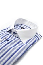 Рубашка в полоску с контрастным деталями