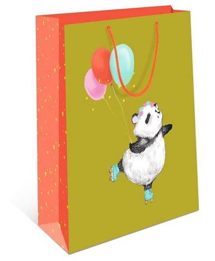 Пакет подарочный, Панда с шариками, 15*12*7 см, 1 шт.