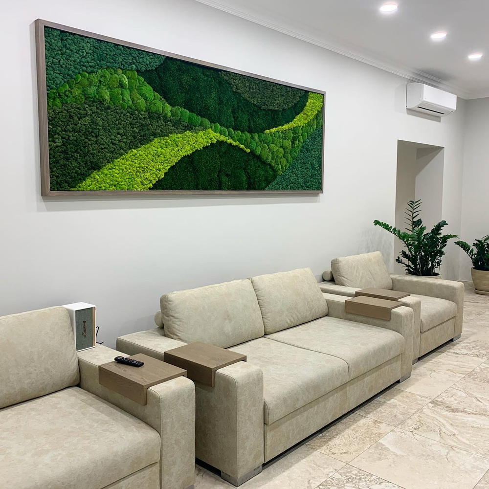 Пано из стабилизированного мха для стоматологической клиники "Cool Clinic"