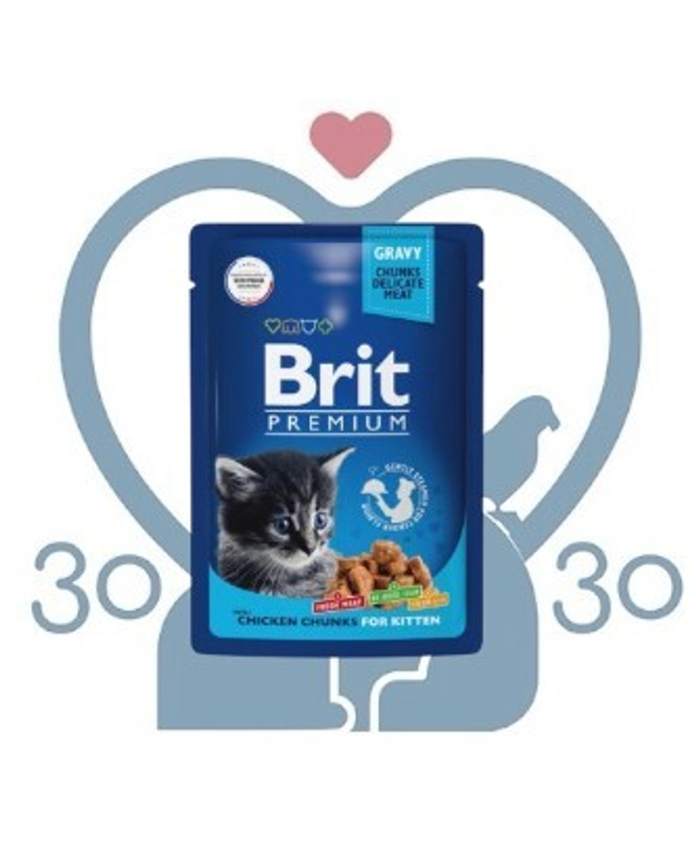 Brit Premium Cat Kitten для котят пауч с цыпленком в соусе, 85 г