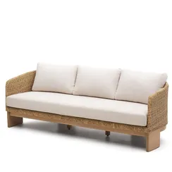 Трехместный диван Xoriguer из ротанга и массива эвкалипта