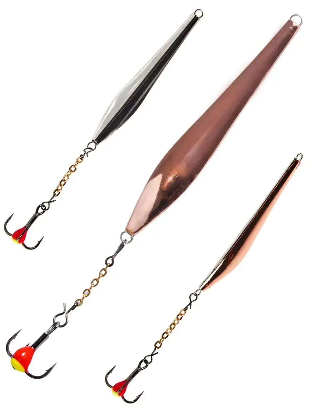 Блесна вертикальная зимняя Lucky John Double Blade (цепочка, тройник), 55мм