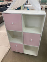 Стеллаж Кубик В2 МДФ белый/орхидея