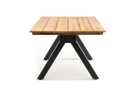 Обеденный стол из алюминия Joygarden ХОРАЙЗОН 200 см, темный графит, коричневый