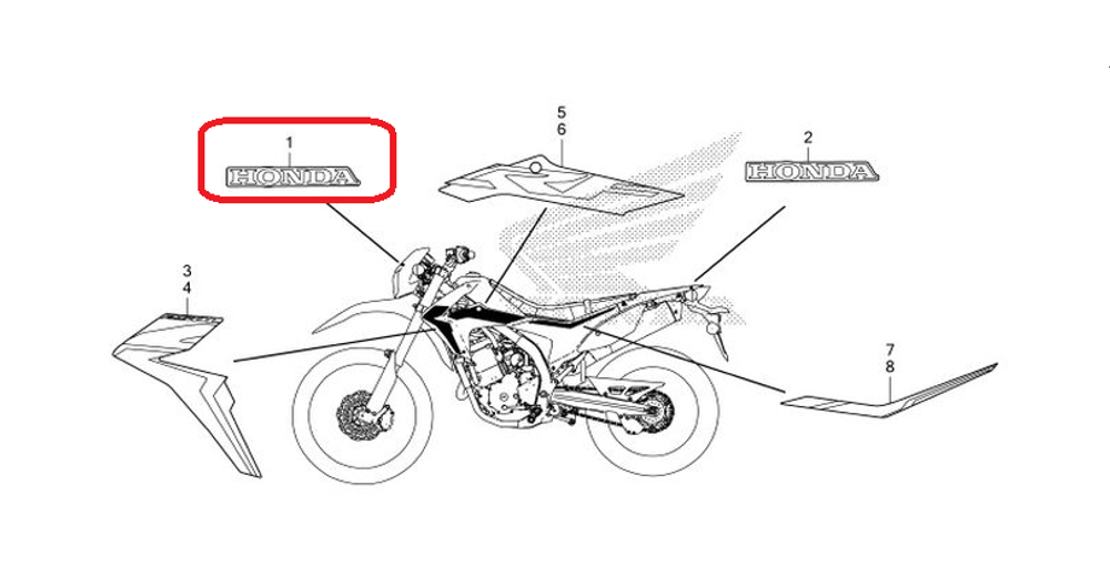 86101-KZZ-N00ZB. MARK, HONDA (70MM) *TYPE1*