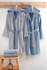 Набор махровый халат мужской и женский с полотенцами PIERRE CARDIN