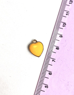 пд123-жз Подвеска с эмалью «Сердце», 15*10мм, желтый, позолота