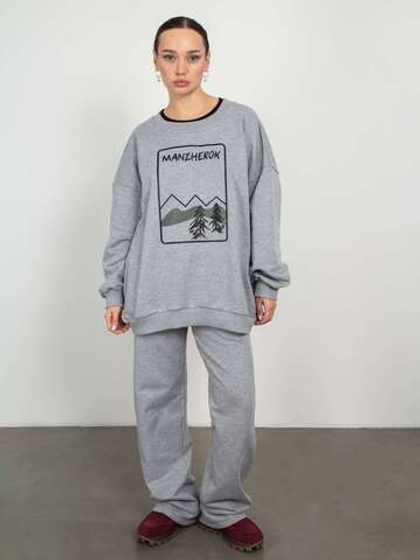 Брюки меланж Montblanc серый