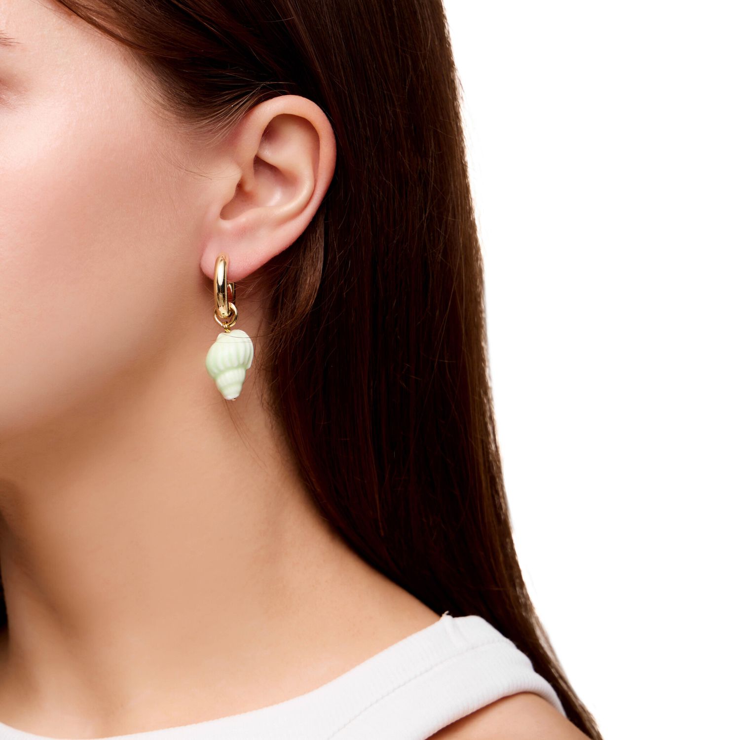 Серьга/подвеска на купальник Ceramic Shell - Green