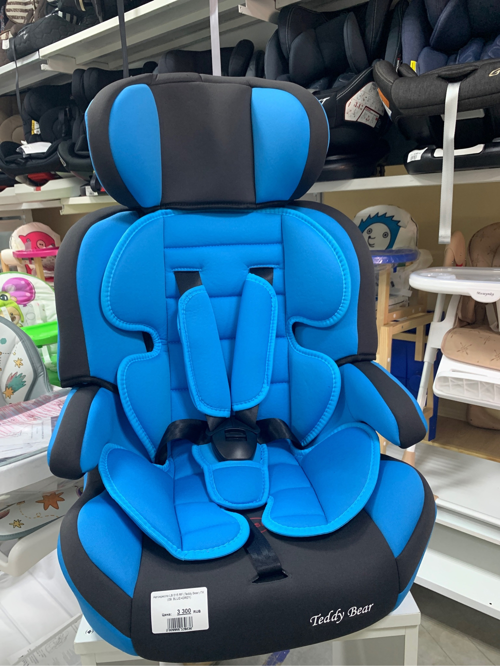 Автокресло LB 515 RF (Teddy Bear) ПК (09. BLUE+GREY)
