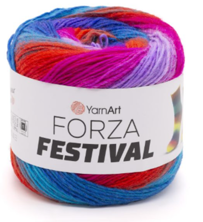 Форза Фестиваль FORZA FESTIVAL от YarnArt в составе 75%супер шерсть 25%полиамид 420м/100 гр