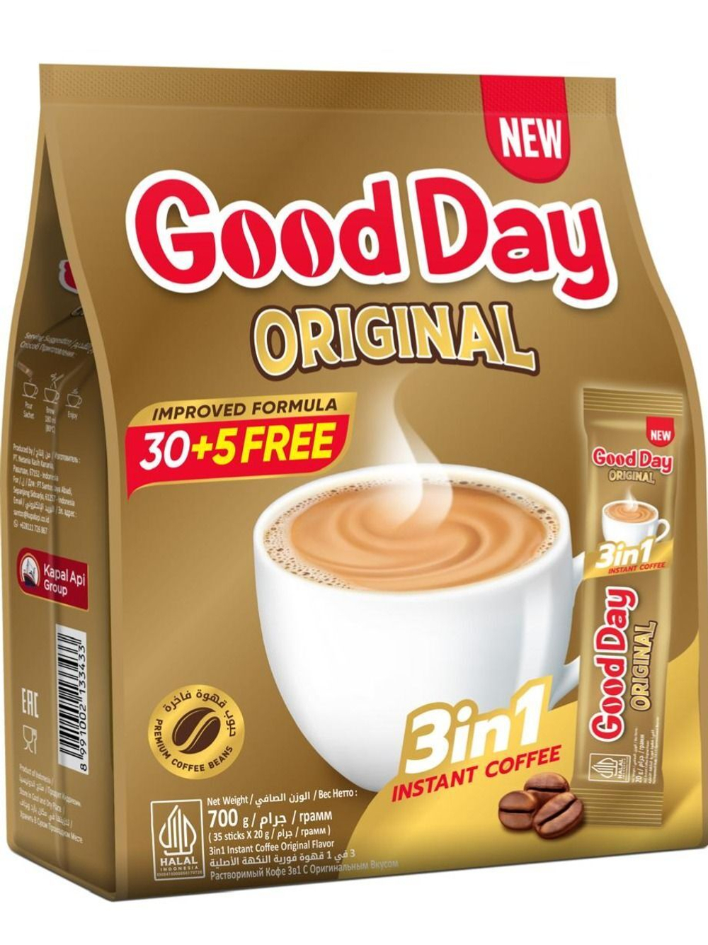 Кофе растворимый Good Day 3в1 Мокачино, 24 шт. по 20 грамм