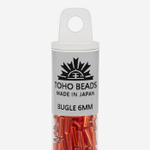Японский бисер TOHO Bugle (стеклярус) 6mm (№25), с внутренним серебрением, прозрачный