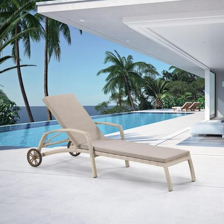 Шезлонг-лежак плетеный Afina A35C2-W85 Latte с матрасом