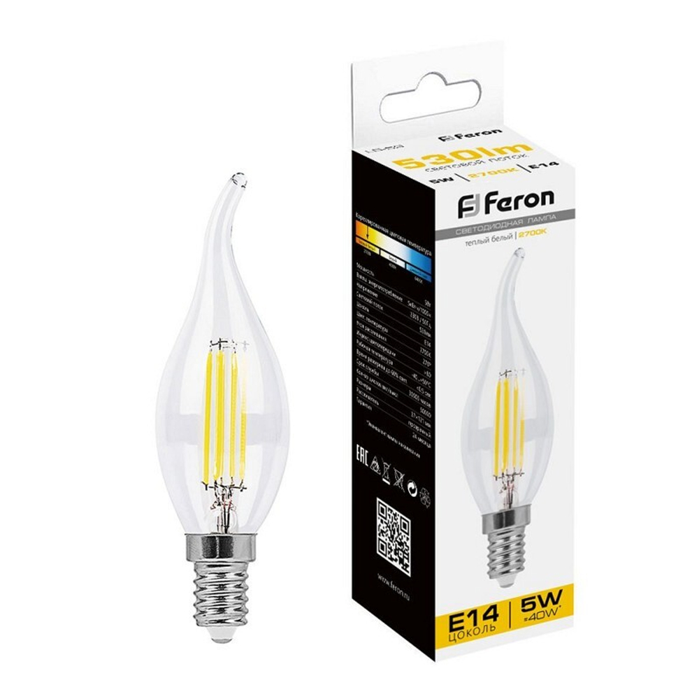 Лампа светодиодная.  5W  230V E14 2700K. LB-59